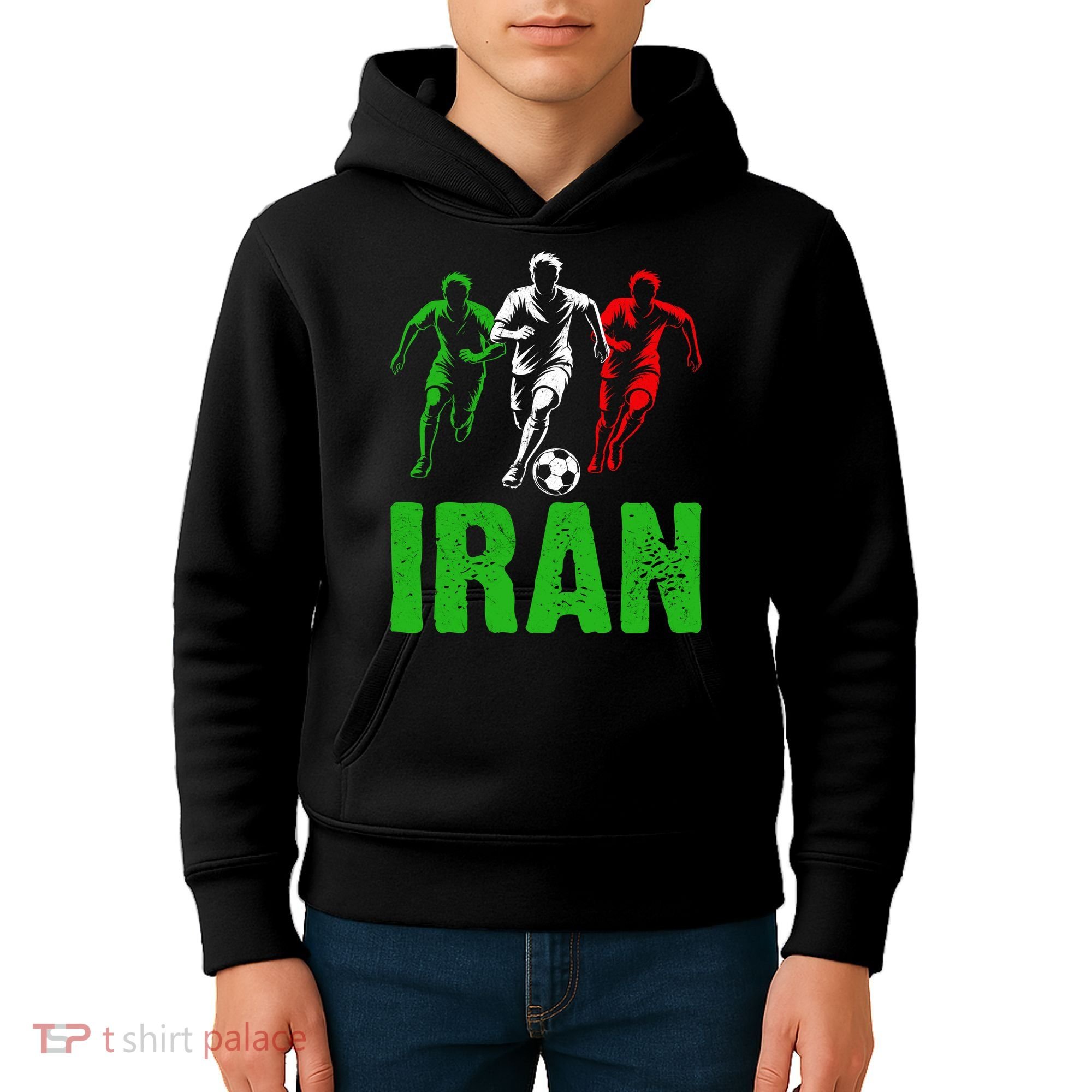 Iran Soccer Enthusiast Football Player Kids Hoodie