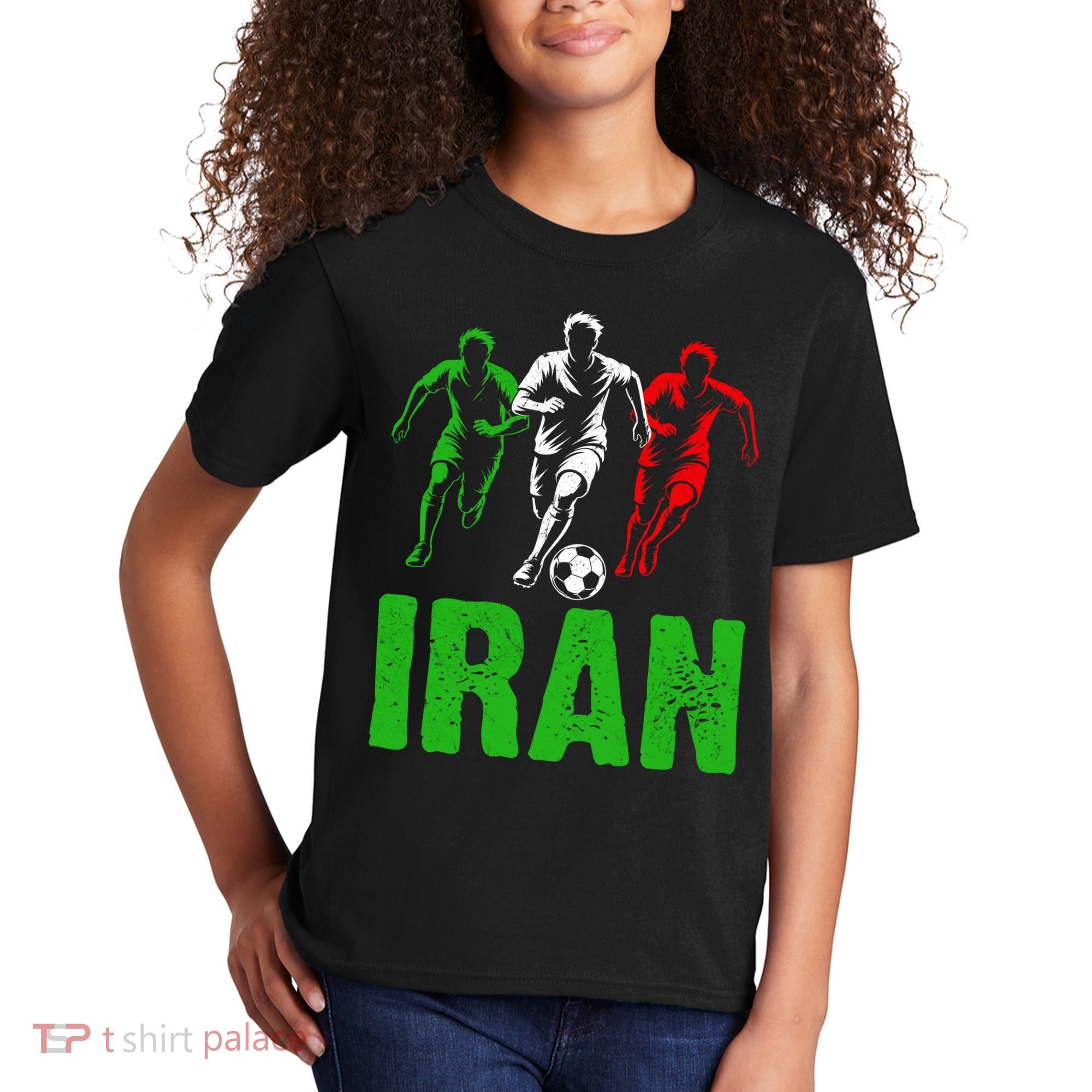 Iran Soccer Enthusiast Football Player Kids T-Shirt