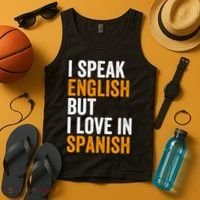 I Speak English But I Love In Spanish Tank Top thumb 4