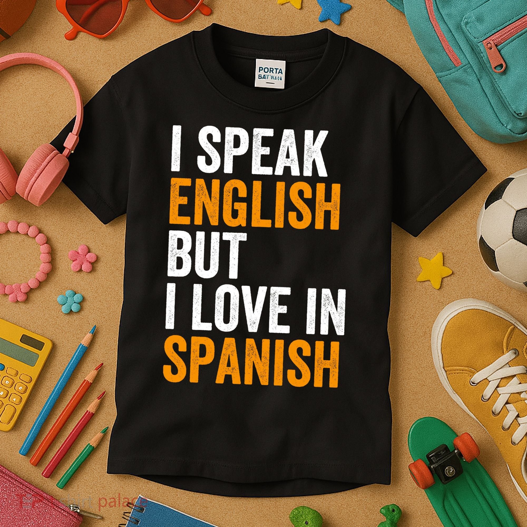 I Speak English But I Love In Spanish Kids T-Shirt