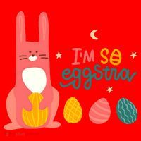 I'm So Eggstra Funny Extra Easter Holiday Santa Hat thumb 1