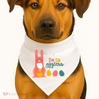 I'm So Eggstra Funny Extra Easter Holiday USA-Made Doggie Bandana thumb 1
