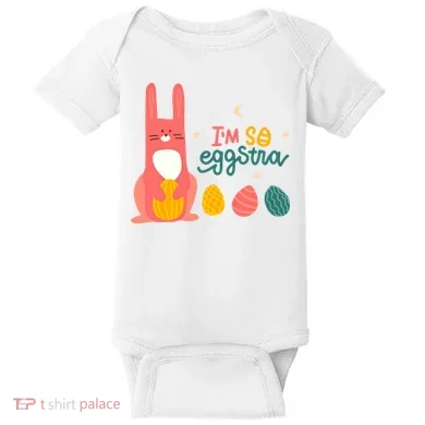 I'm So Eggstra Funny Extra Easter Holiday Baby Bodysuit