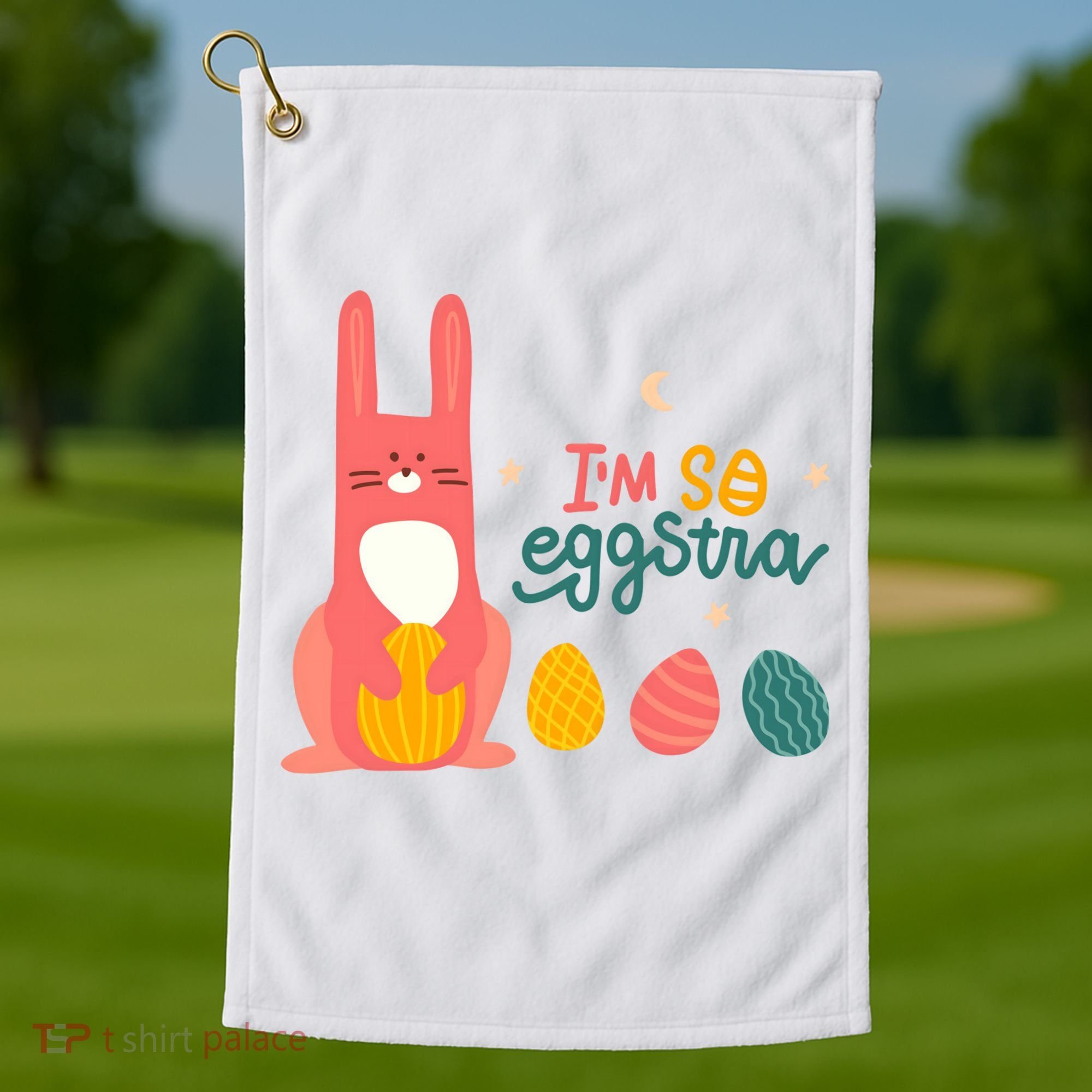 I'm So Eggstra Funny Extra Easter Holiday Golf Towel