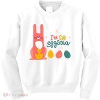 I'm So Eggstra Funny Extra Easter Holiday Kids Sweatshirt thumb 0