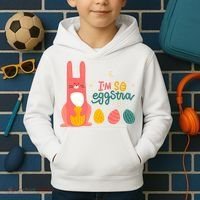 I'm So Eggstra Funny Extra Easter Holiday Kids Hoodie thumb 2
