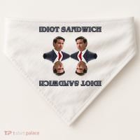Idiot Sandwich Funny Ron DaSantis Politcal USA-Made Doggie Bandana thumb 0