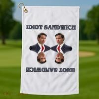 Idiot Sandwich Funny Ron DaSantis Politcal Golf Towel thumb 1