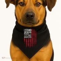 I Stand For This Flag Because Our Heroes Rest Beneath Her USA-Made Doggie Bandana thumb 1
