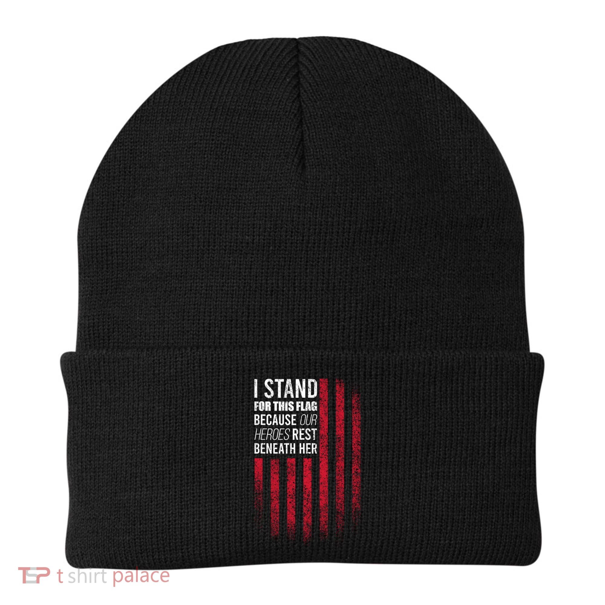 I Stand For This Flag Because Our Heroes Rest Beneath Her Beanie