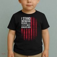I Stand For This Flag Because Our Heroes Rest Beneath Her Toddler T-Shirt thumb 2