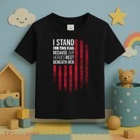 I Stand For This Flag Because Our Heroes Rest Beneath Her Toddler T-Shirt thumb 3