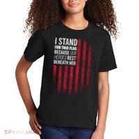 I Stand For This Flag Because Our Heroes Rest Beneath Her Kids T-Shirt thumb 2
