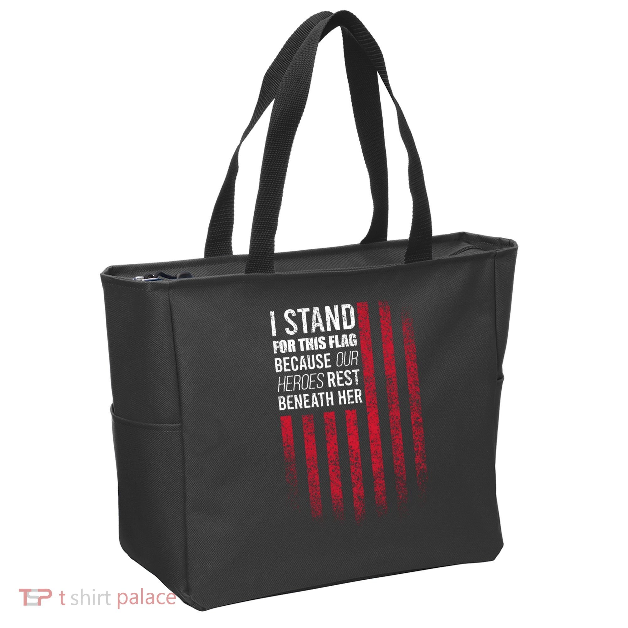 I Stand For This Flag Because Our Heroes Rest Beneath Her Tote Bag