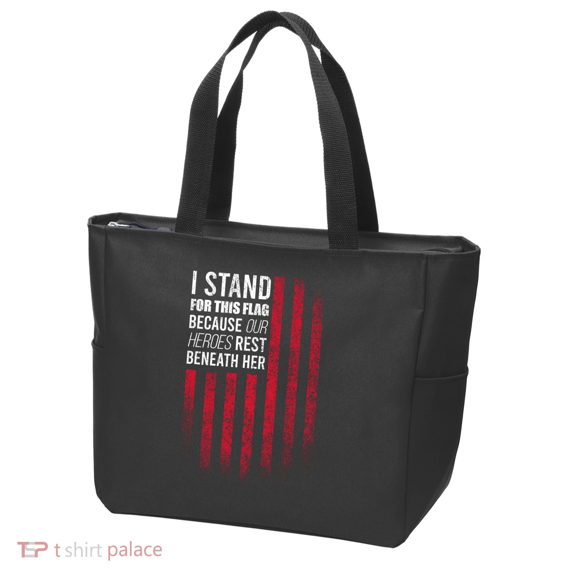I Stand For This Flag Because Our Heroes Rest Beneath Her Tote Bag