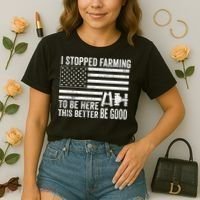 I Stopped Farming To Be Here This Better Be Good US Fllag Comfort Colors Boxy T-Shirt thumb 2