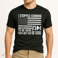 I Stopped Farming To Be Here This Better Be Good US Fllag Cooling Performance Crew T-Shirt thumb 2