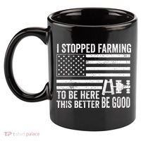I Stopped Farming To Be Here This Better Be Good US Fllag 11oz C Handle Ceramic Mug thumb 2