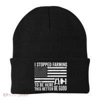 I Stopped Farming To Be Here This Better Be Good US Fllag Beanie thumb 0