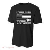 I Stopped Farming To Be Here This Better Be Good US Fllag Youth Performance Sprint T-Shirt thumb 0