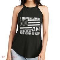 I Stopped Farming To Be Here This Better Be Good US Fllag Women's Perfect Tri Rocker Tank thumb 2