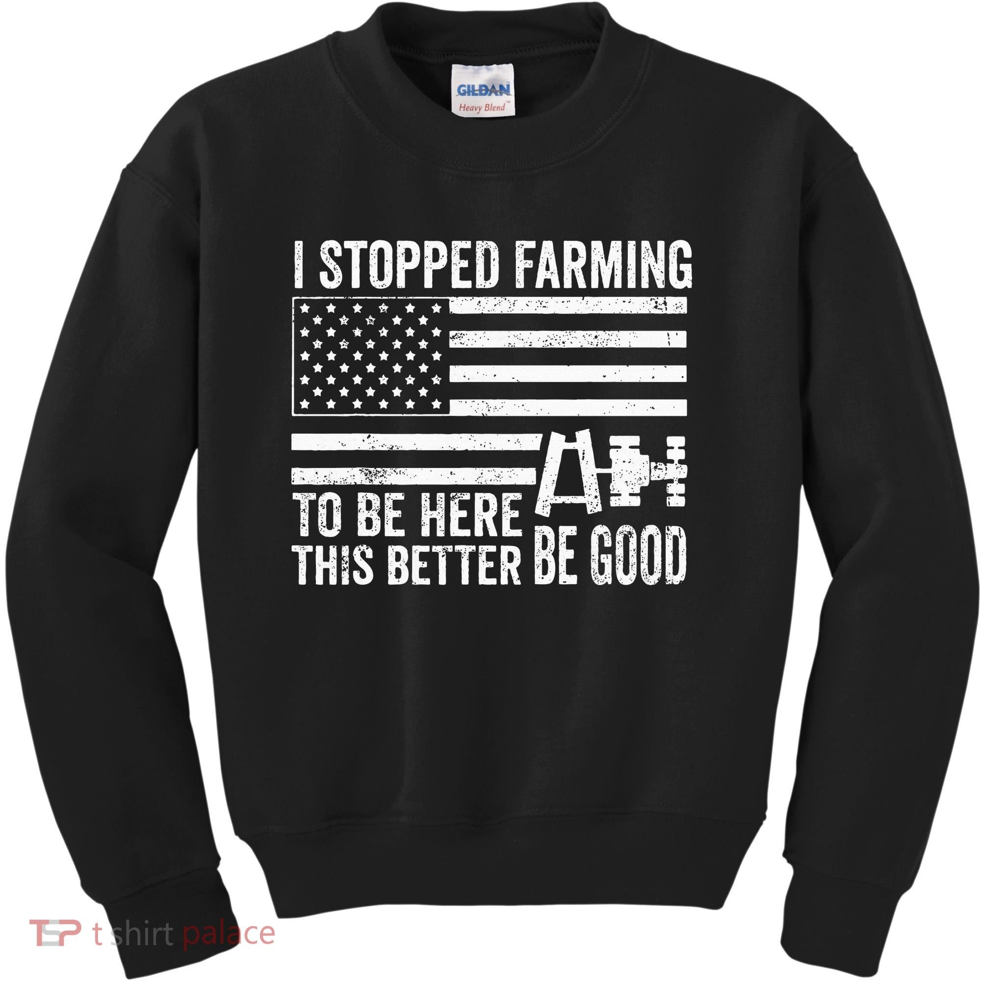 I Stopped Farming To Be Here This Better Be Good US Fllag Kids Sweatshirt