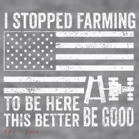 I Stopped Farming To Be Here This Better Be Good US Fllag Women's Racerback Cropped Tank thumb 2