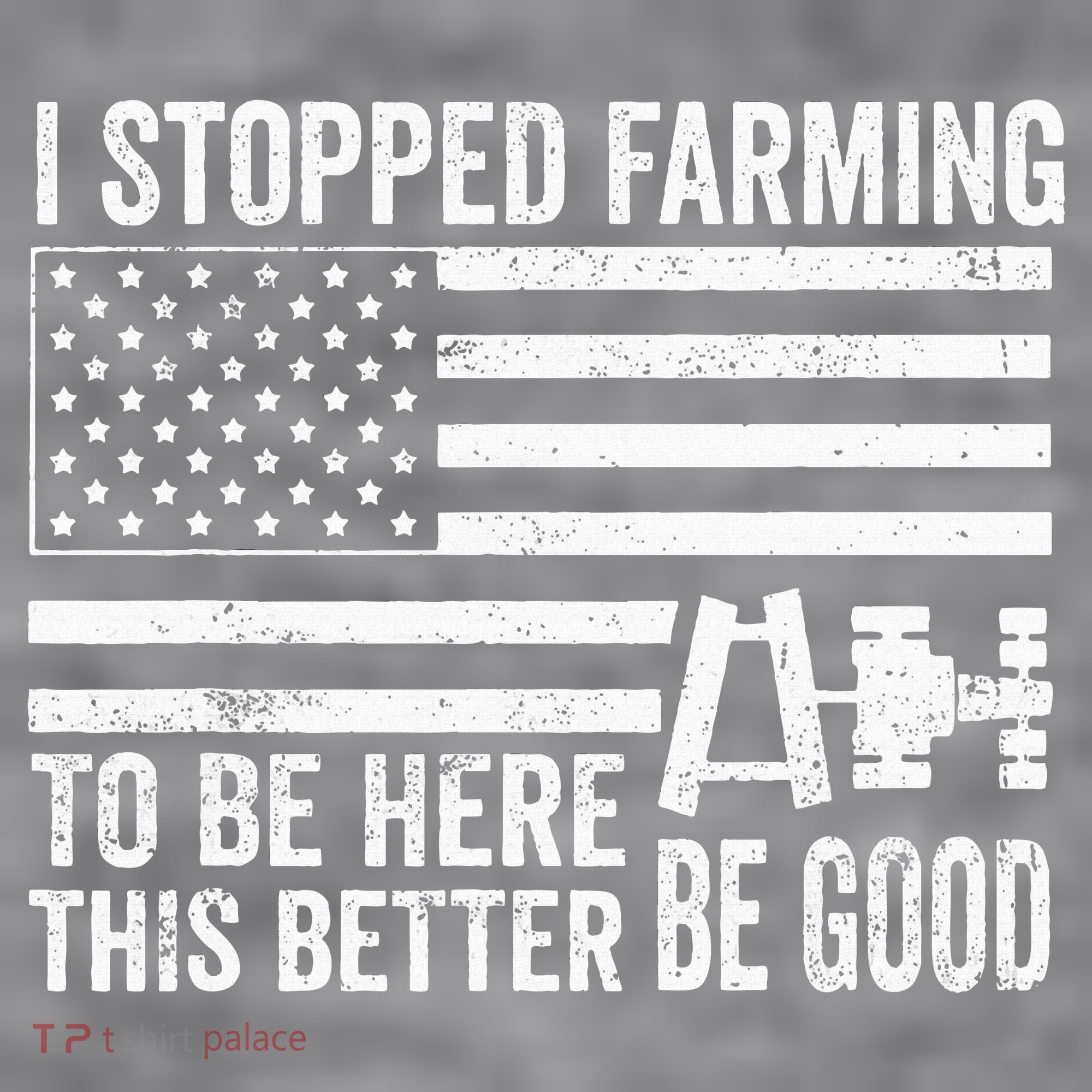 I Stopped Farming To Be Here This Better Be Good US Fllag Women's Racerback Cropped Tank