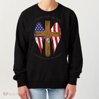 I Stand For The Flag Kneel For The Cross USA Women's Sweatshirt thumb 0