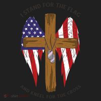 I Stand For The Flag Kneel For The Cross USA Women's Sweatshirt thumb 2