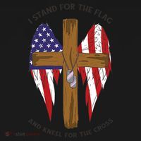 I Stand For The Flag Kneel For The Cross USA Women's Hoodie thumb 2