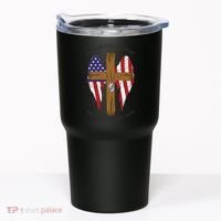 I Stand For The Flag Kneel For The Cross USA Tumbler thumb 0