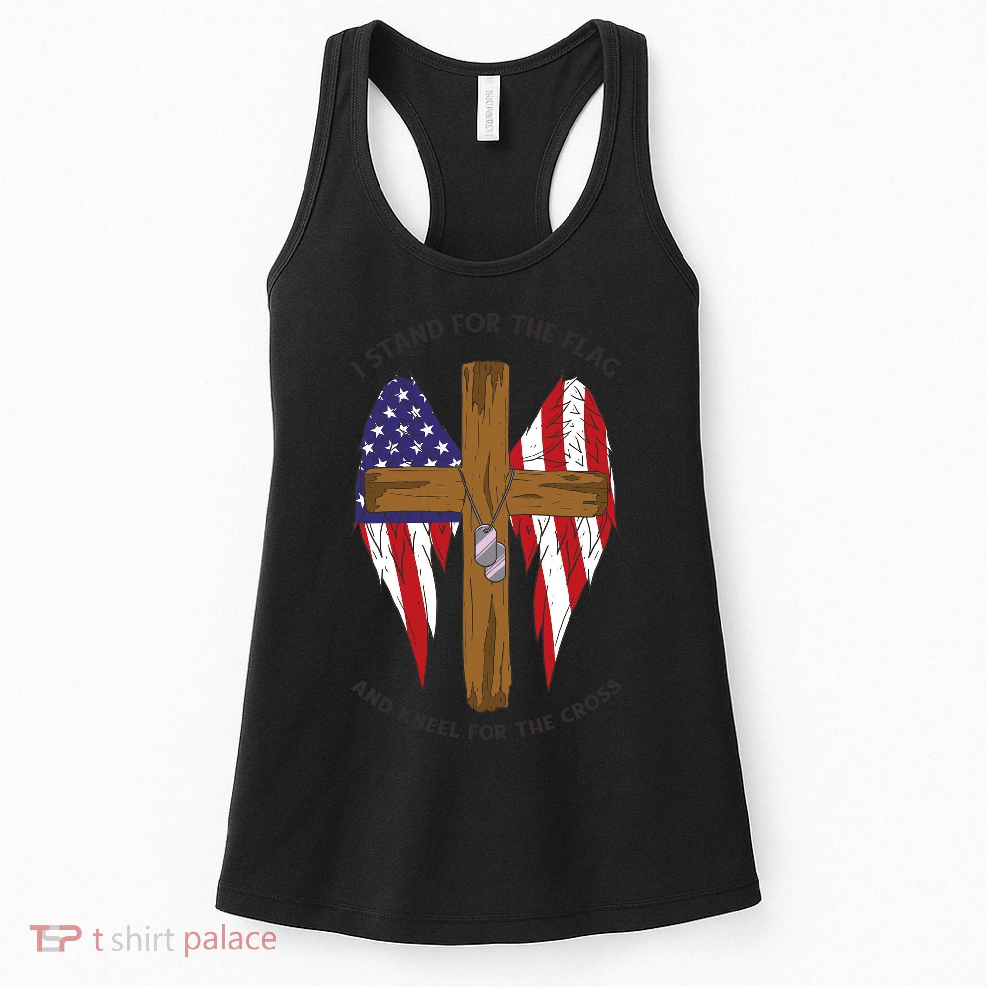 I Stand For The Flag Kneel For The Cross USA Women's Tank Top
