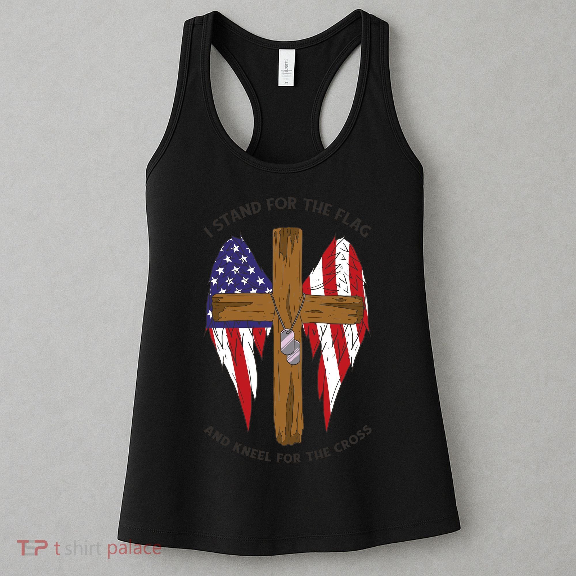 I Stand For The Flag Kneel For The Cross USA Women's Tank Top