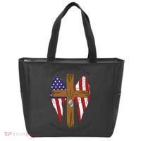 I Stand For The Flag Kneel For The Cross USA Tote Bag thumb 0