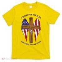 I Stand For The Flag Kneel For The Cross USA T-Shirt thumb 0