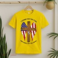 I Stand For The Flag Kneel For The Cross USA T-Shirt thumb 2