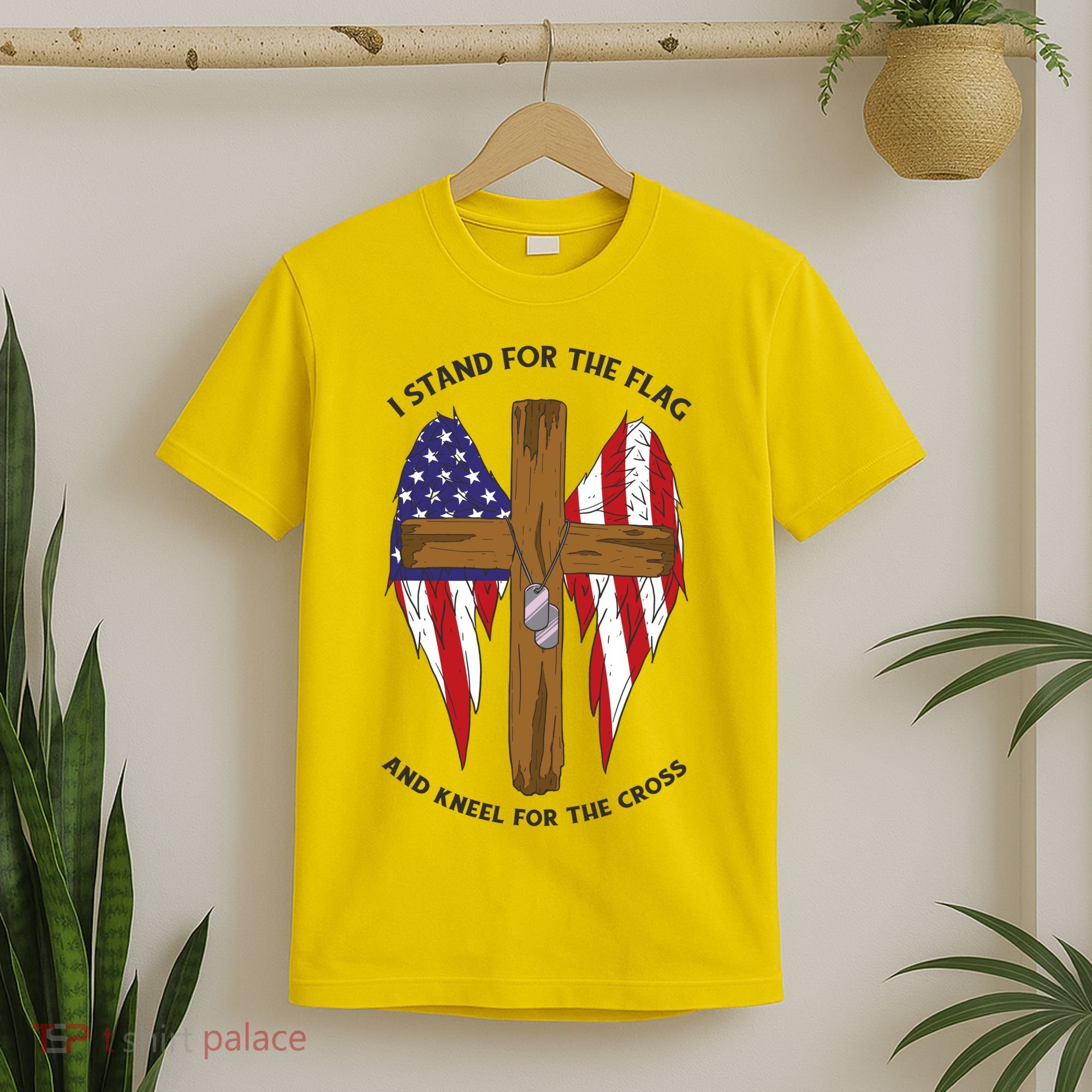 I Stand For The Flag Kneel For The Cross USA T-Shirt