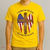 I Stand For The Flag Kneel For The Cross USA T-Shirt thumb 3