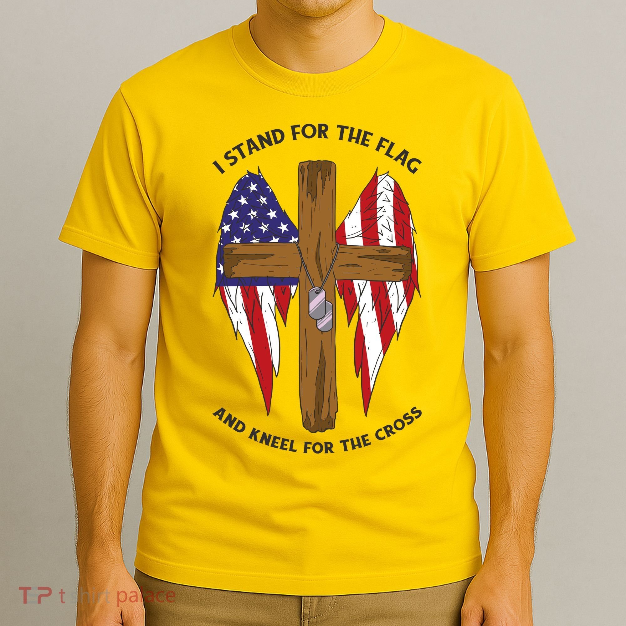 I Stand For The Flag Kneel For The Cross USA T-Shirt