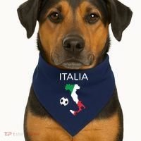Italy Soccer Forza Azzurri Italian Italia USA-Made Doggie Bandana thumb 1