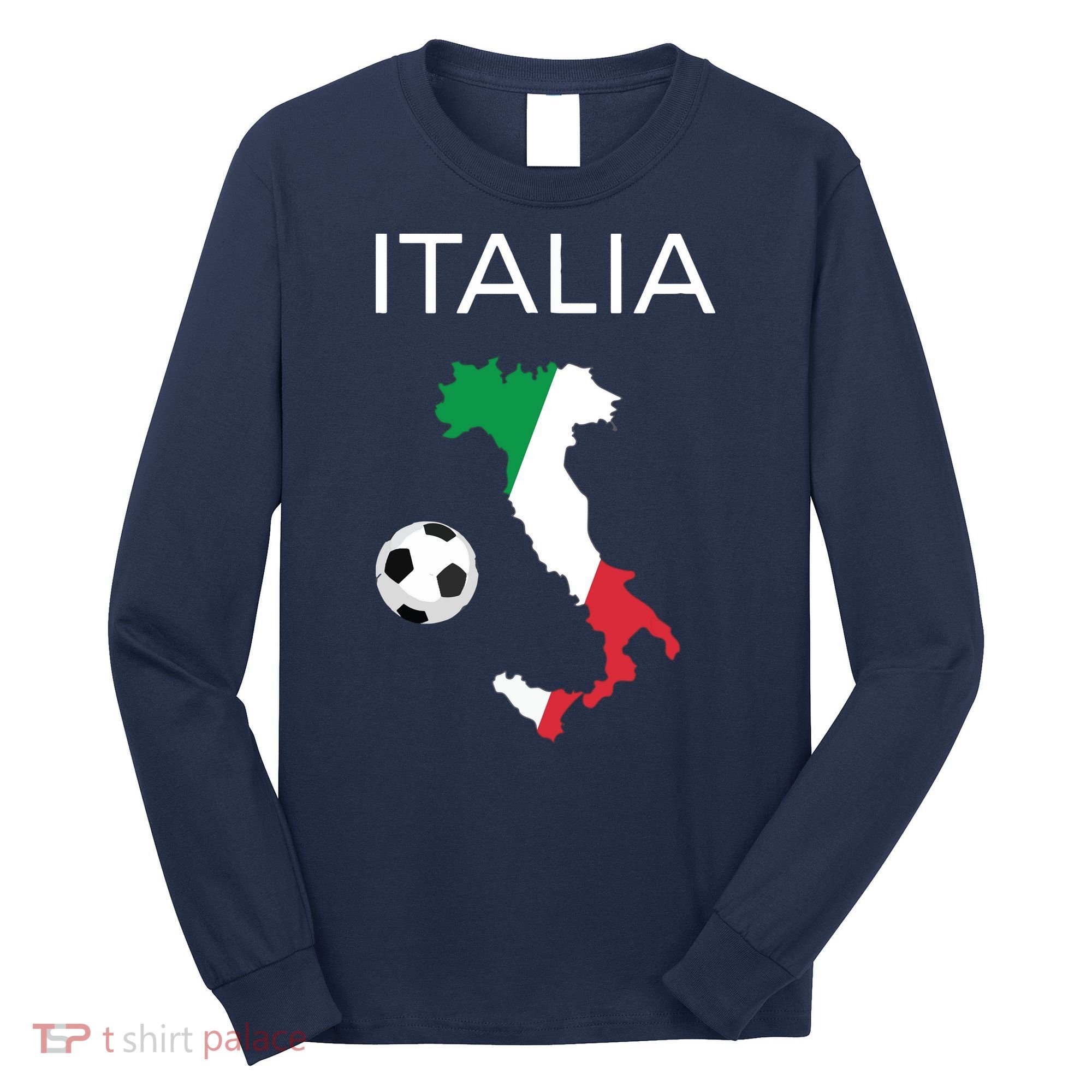Italy Soccer Forza Azzurri Italian Italia Long Sleeve Shirt