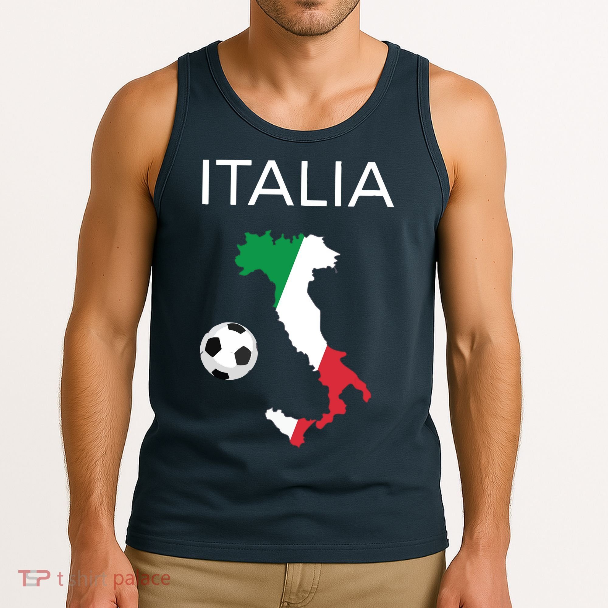 Italy Soccer Forza Azzurri Italian Italia Tank Top