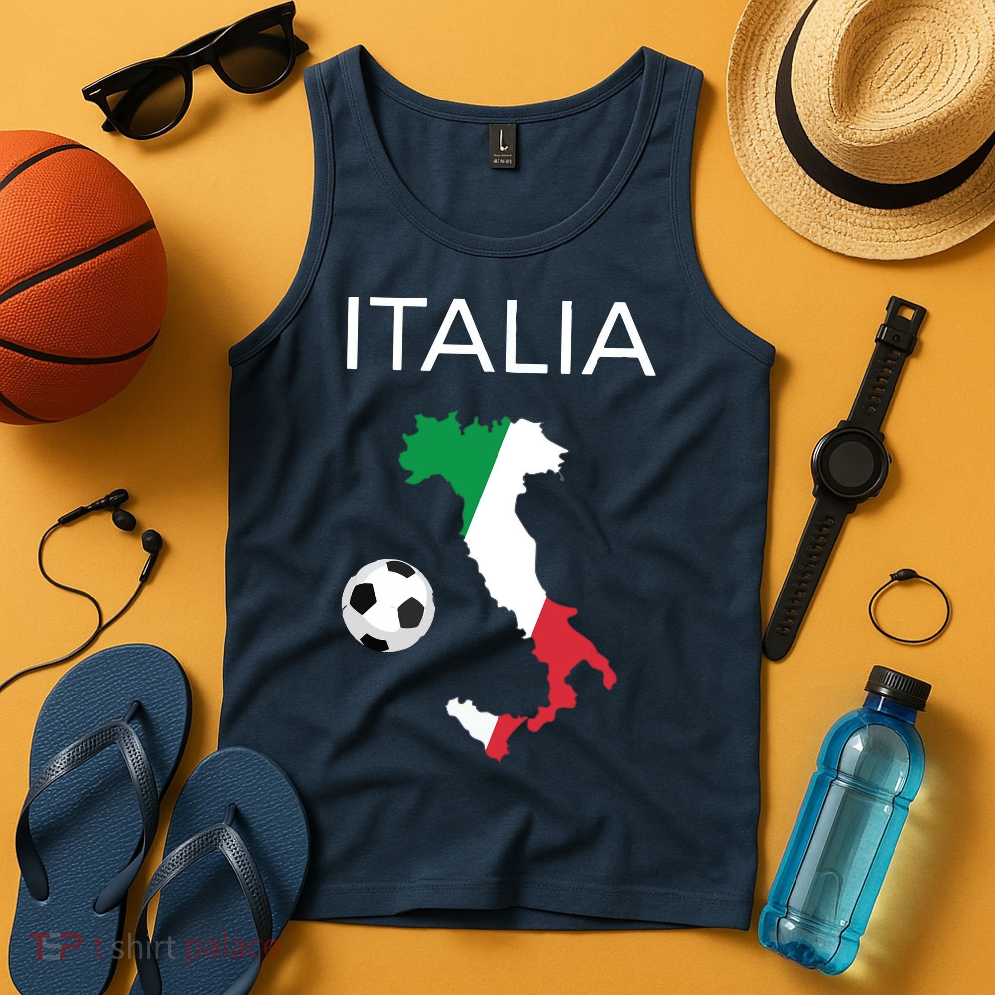 Italy Soccer Forza Azzurri Italian Italia Tank Top