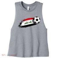 Iraq Soccer Flag Iraqi Women's Racerback Cropped Tank thumb 0