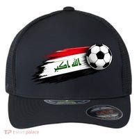 Iraq Soccer Flag Iraqi Flexfit Unipanel Trucker Cap thumb 0