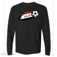 Iraq Soccer Flag Iraqi Comfort Colors Heavyweight Long Sleeve T-Shirt thumb 0