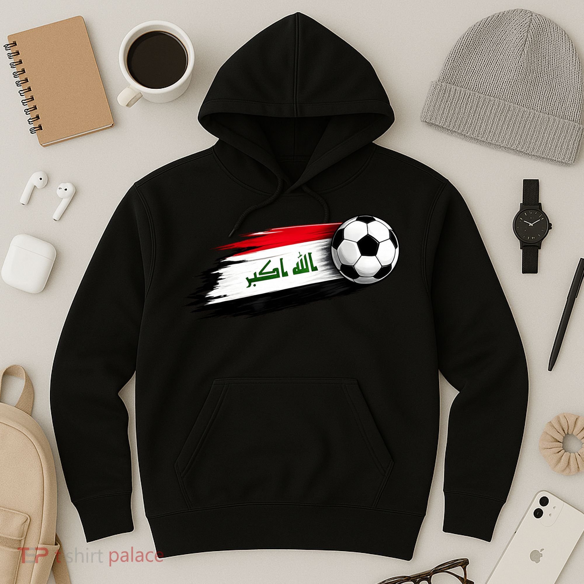 Iraq Soccer Flag Iraqi Hoodie