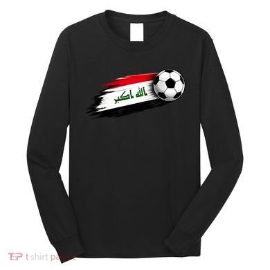 Iraq Soccer Flag Iraqi Long Sleeve Shirt