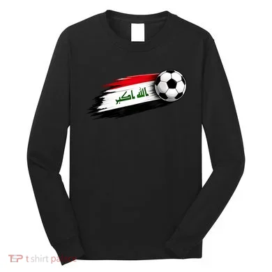 Iraq Soccer Flag Iraqi Long Sleeve Shirt